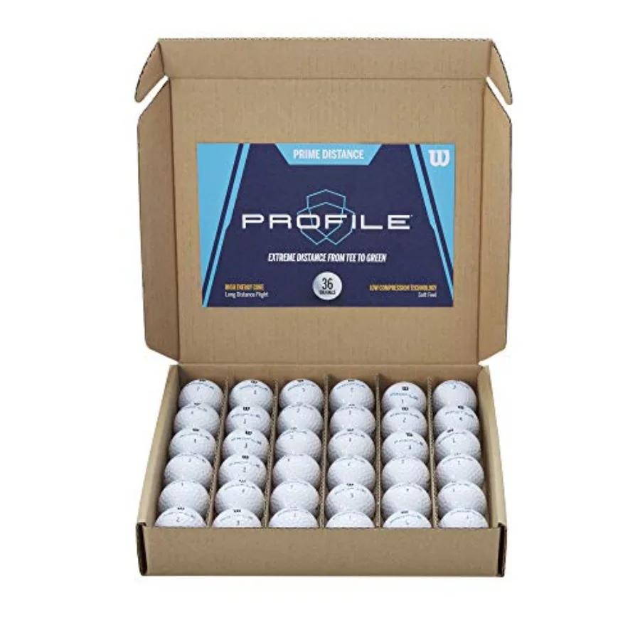 

Profile Distance Golf Ball 36 Pack for Tournament Play and Practice Sessions High-Altitude Performance Low-Drag Design Consiste