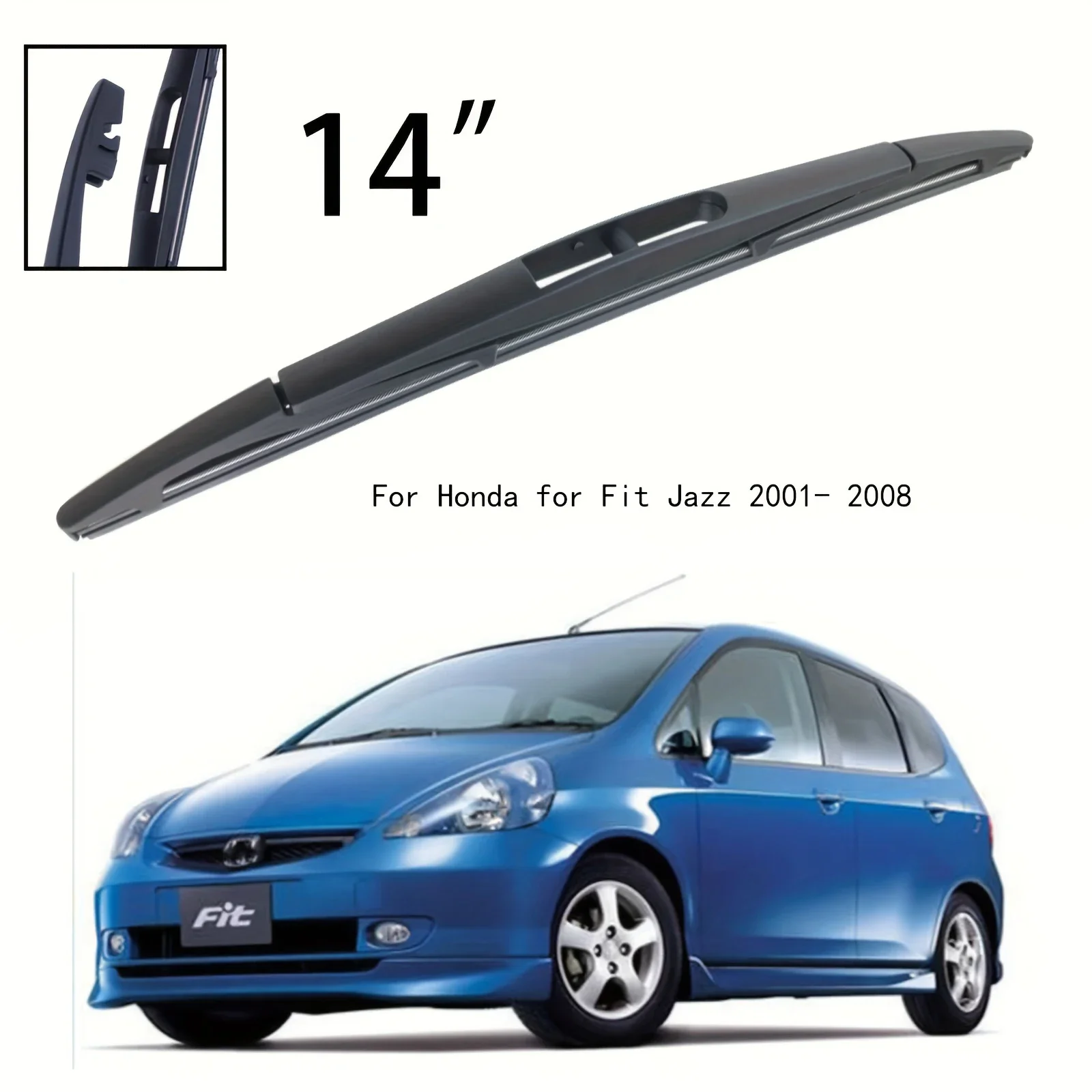 

14" Rear Wiper Blade Windshield Windscreen Clean Tailgate Window Car Rain Brush For Honda Fit Jazz 2001- 2008