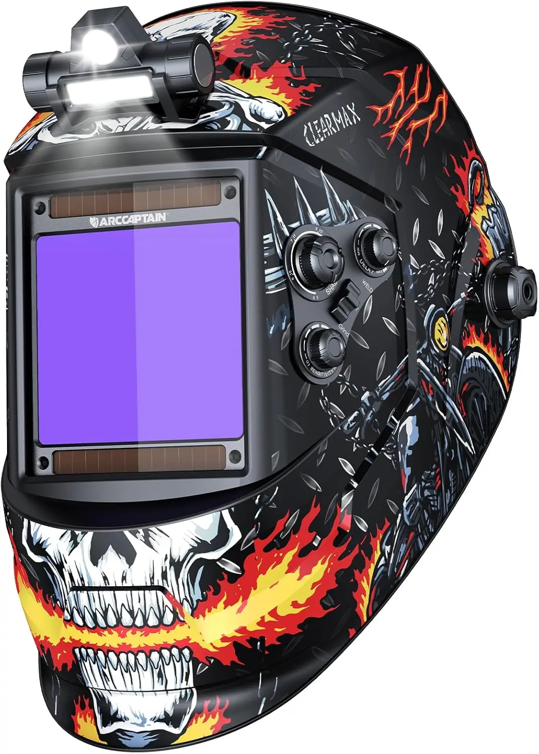 

Auto Darkening Welding Helmet with LED Light, Large Screen, Solar Powered for Stick MIG TIG