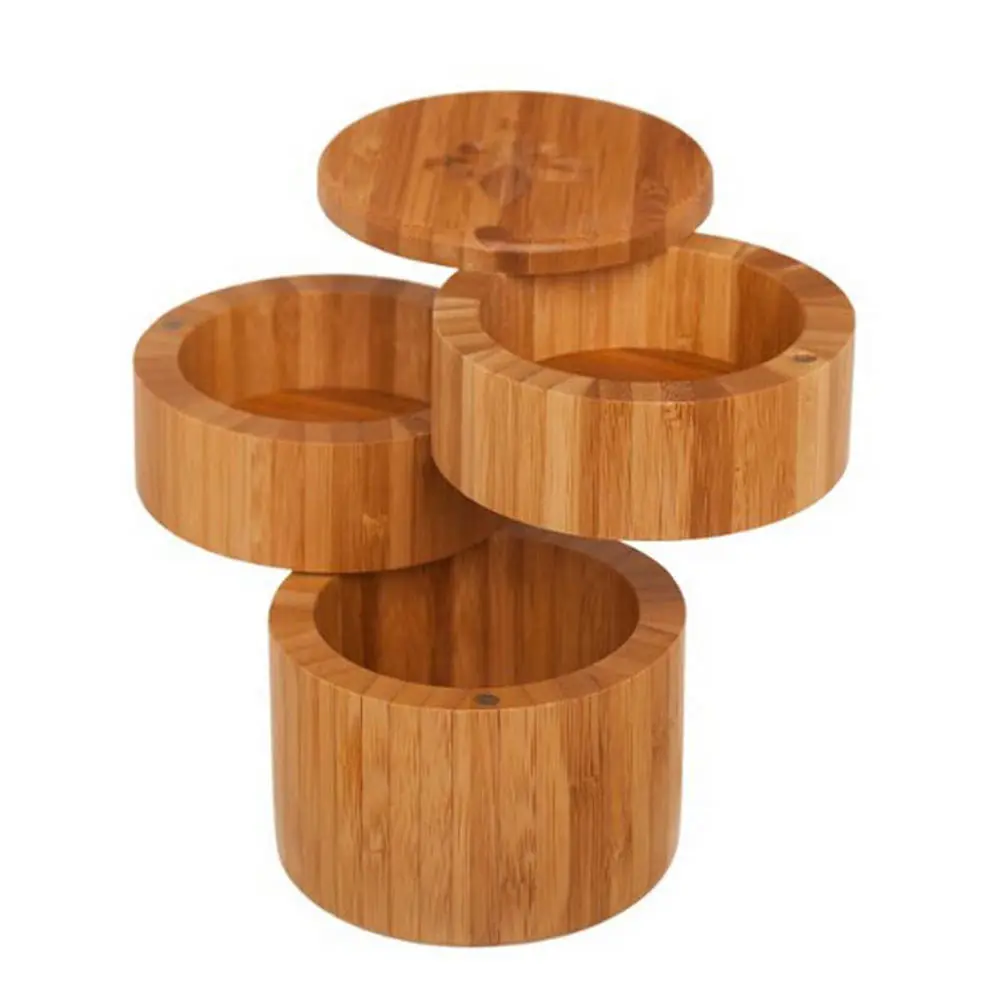 

1 комплект, бамбуковая коробка для хранения приправ, хаки, экологически чистая герметичная крышка, банка для специй, кухонный органайзер, контейнер для приправ, соль, перец