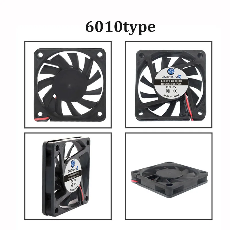 6 سنتيمتر 60 مللي متر مروحة 60x60x10 مللي متر 15 مللي متر 25 مللي متر DC5V/12 فولت/24 فولت 2-pin مروحة التبريد للشاحن ، إمدادات الطاقة ، ومحول التردد #2