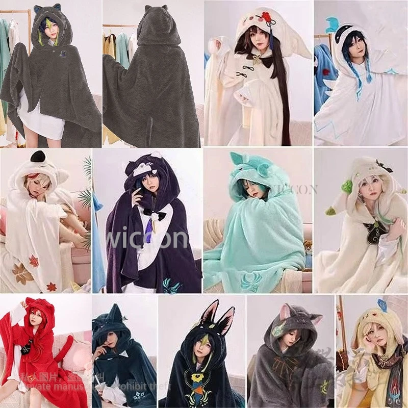 

Genshin Impact Kazuha Cosplay Scaramouche Wanderer Venti Hutao manta capa divertida polar Anime disfraz Sudadera con capucha
