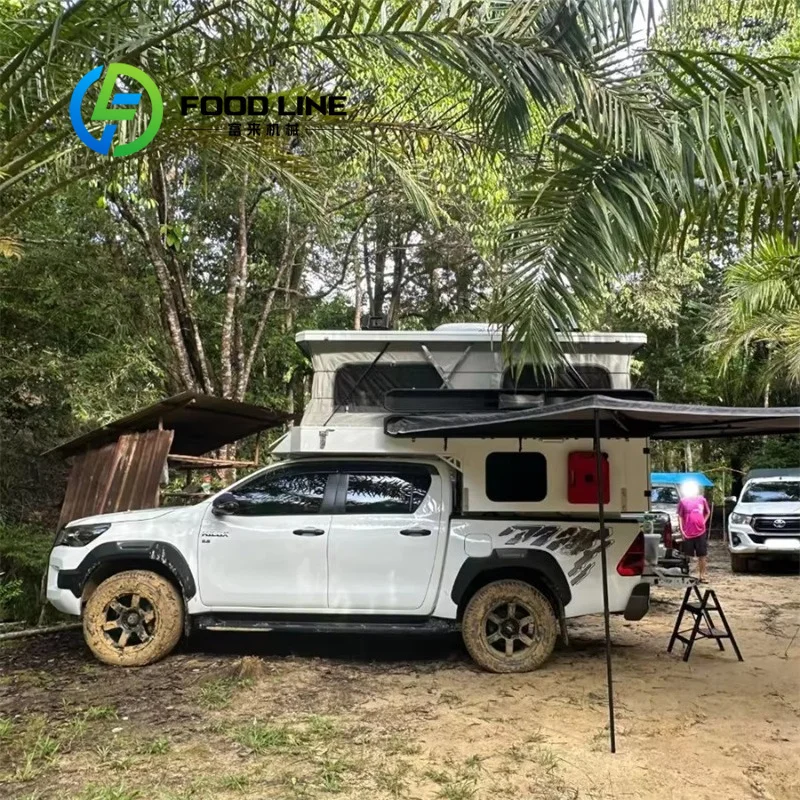 Pop Up Camper For Pickup Truck Tear‑Resistant Outer Fabric Snow Load Resistance For Winter Camping, Expedition Truck Camper