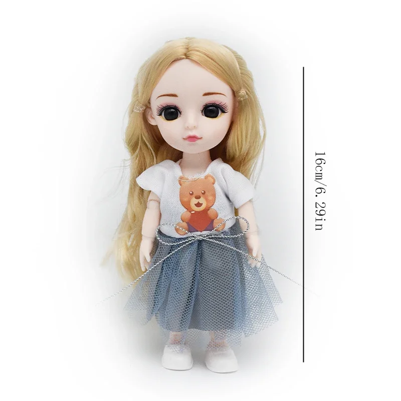 1/12 ตุ๊กตาBJD Joint Movableจําลองตุ๊กตาตัวเลข 16 ซม.Bodyชุดกระโปรงรองเท้าเด็กเล่นของเล่นสาวของขวัญ