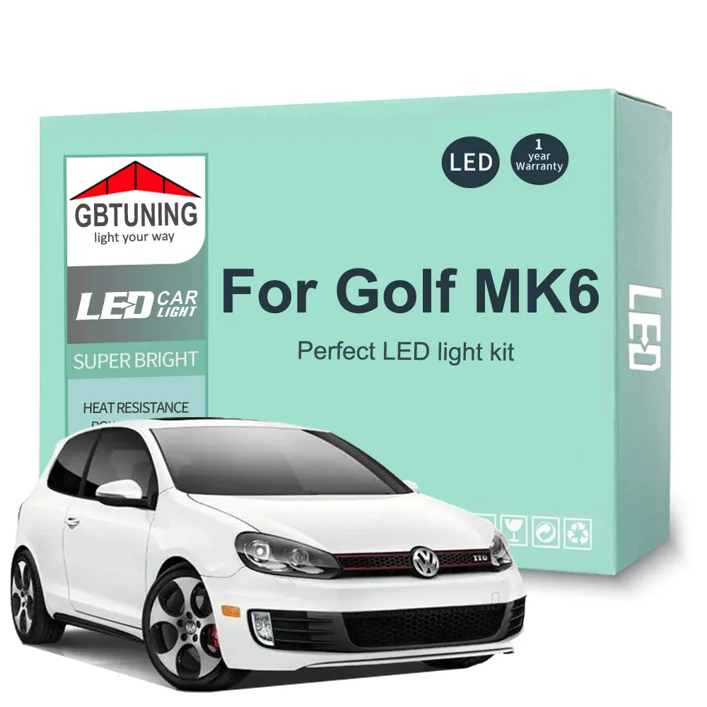 14 sztuk żarówek wewnętrznych LED Canbus do VW Volkswagen Golf MK6 6 VI GTI 2009 2010 2011 2012 2013 Samochodowa lampa do czytania bagażnika