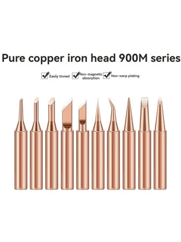 5pcs 900M-T Pure Copper Soldering Iron Tip Lead-free Solder Tips Welding Head BGA Soldering Tools Branding Iron