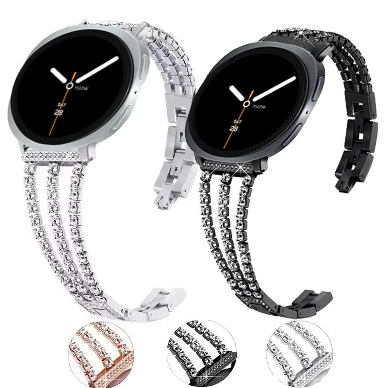 Diamantarmband für Samsung Galaxy Watch 8 44 mm 40 mm, glänzendes Design, luxuriöses Damen-Correa-Armband für Samsung Galaxy 8 Classic 46 mm
