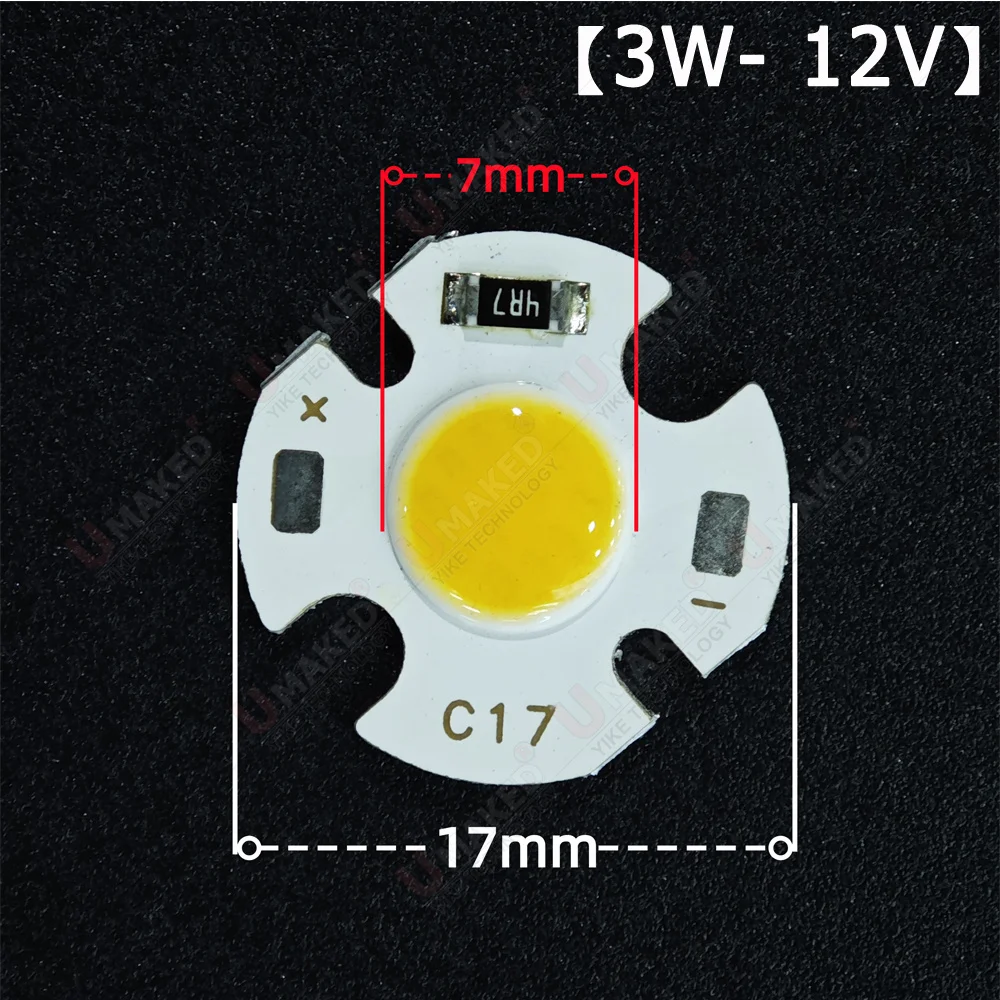 10pcs 3W 5W 12V 24V LED COB Beads 17mm 20mm Led Chip Diodes, Driverless Surface Light for Led Bulb Spotlight Street Lamp