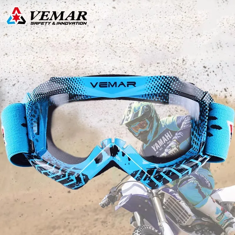 

VEMAR Breathable Kids Motorbike Goggles Anti-Fog PC Lens Windproof Motocross Glasses for Dusty Trails Motorbike Accessories