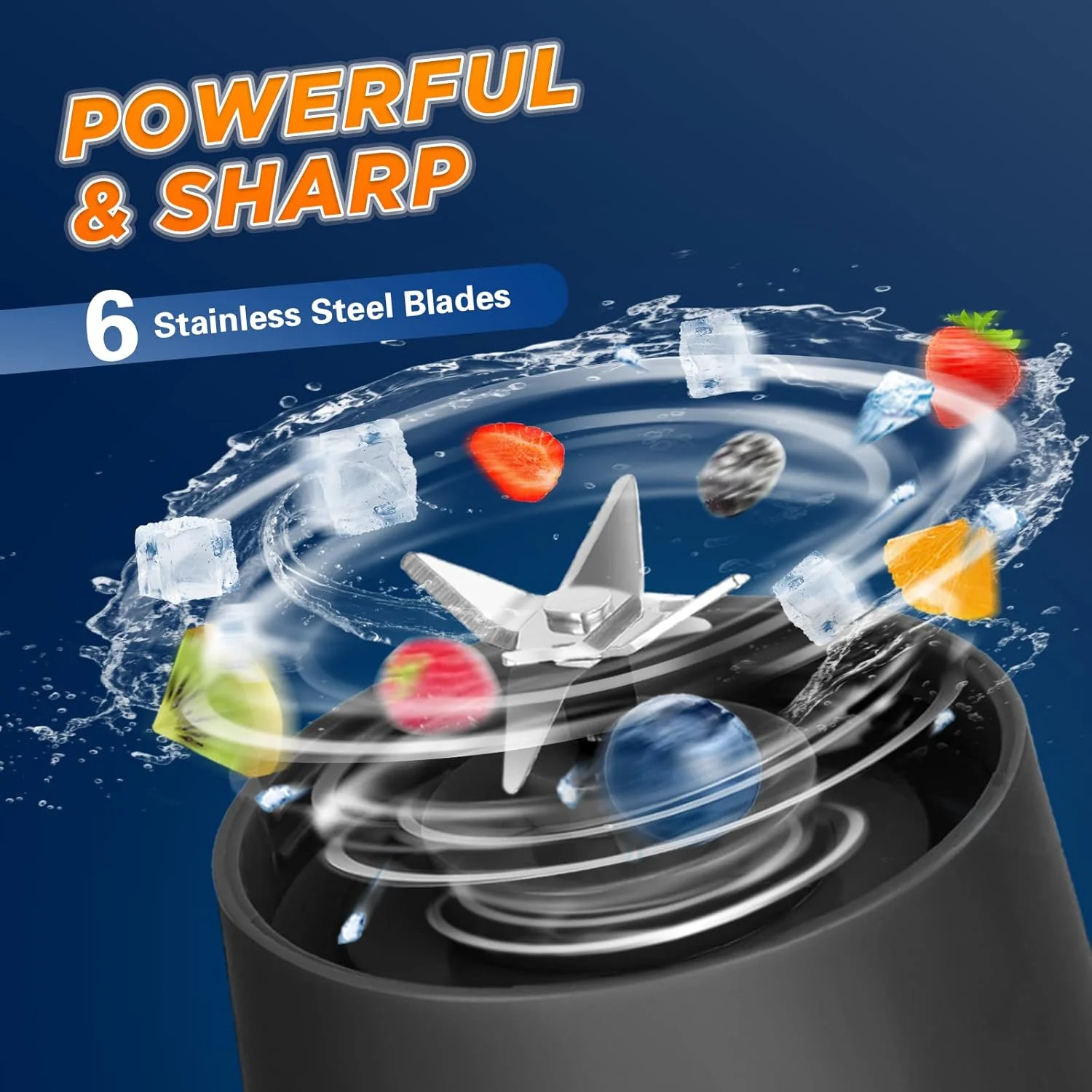 Portable USB Rechargeable Personal Blender with Strong Cutting Power for Shakes and Smoothies, 380Ml Mini Traveling Fruit Veggie