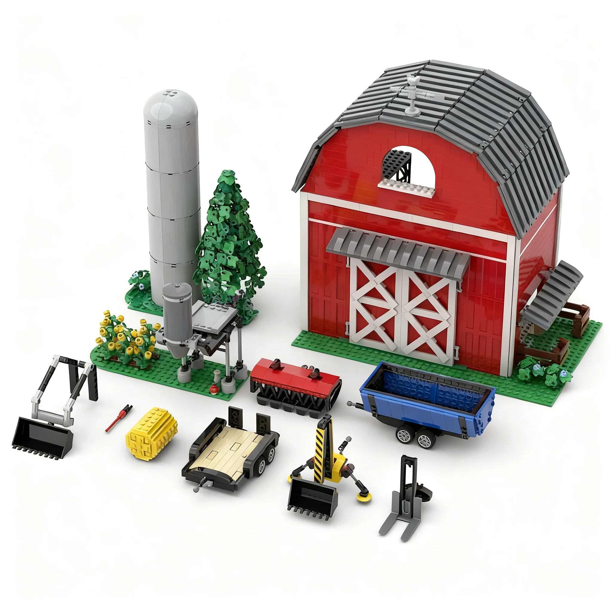 2018pcs MOC Tractor Add-Ons City Model Building Blocks Toys Construction Christmas Gift Display Birthday Art Craft Assemble