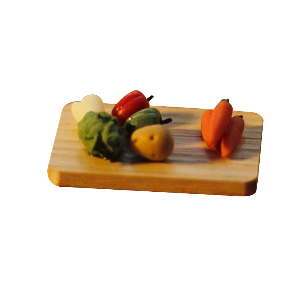 

Realistic Mini Cutting Board Safe Educational Play Kitchenware House Decoration Fine Craftsmanship Wood Miniature Chopping Board