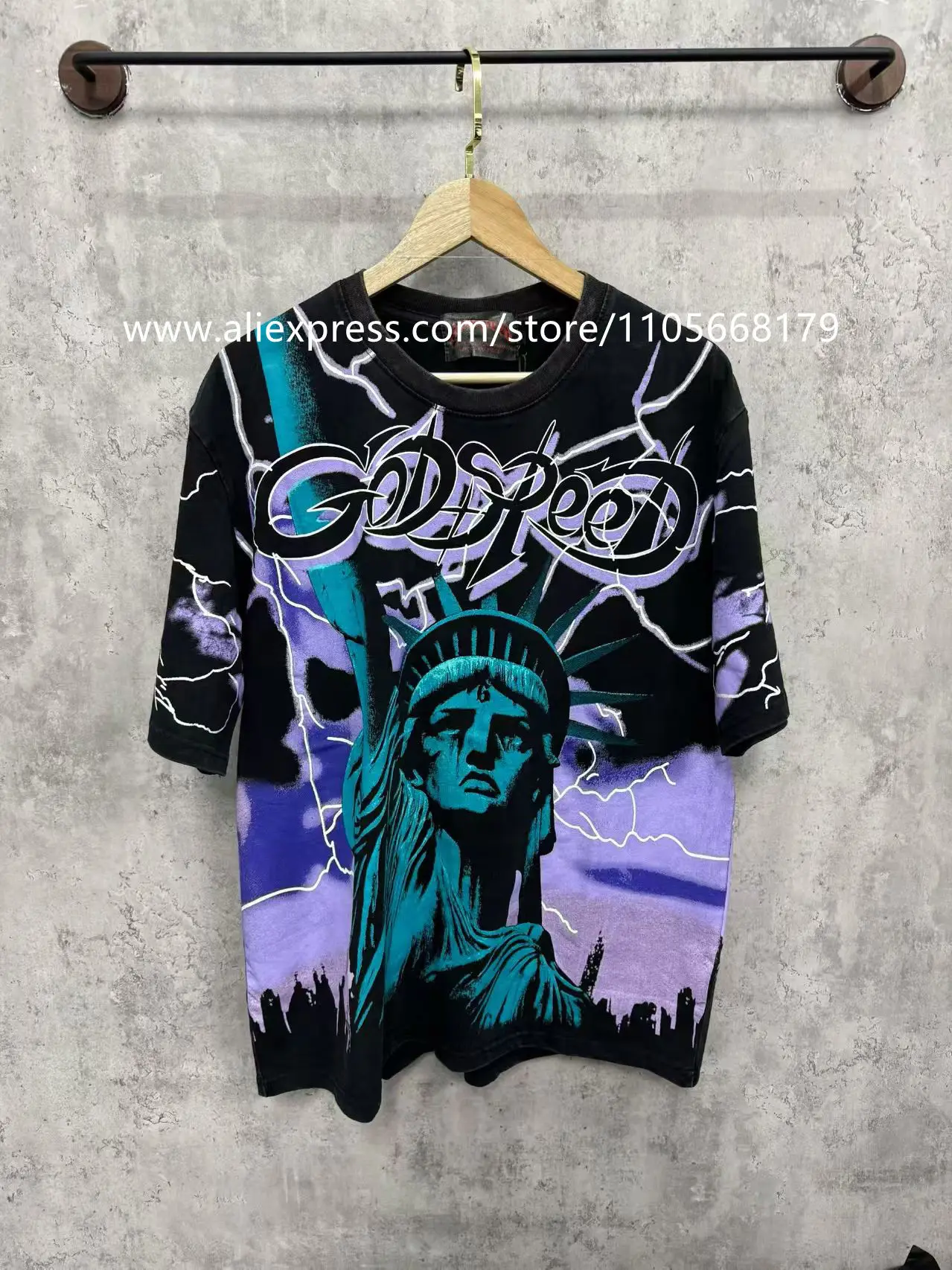 New Trendy Short-Sleeved T-Shirt, Pure Cotton, Round Neck, High-Quality, High-Definition Printing, Niche High-Street Casual Versatile T-Shirt