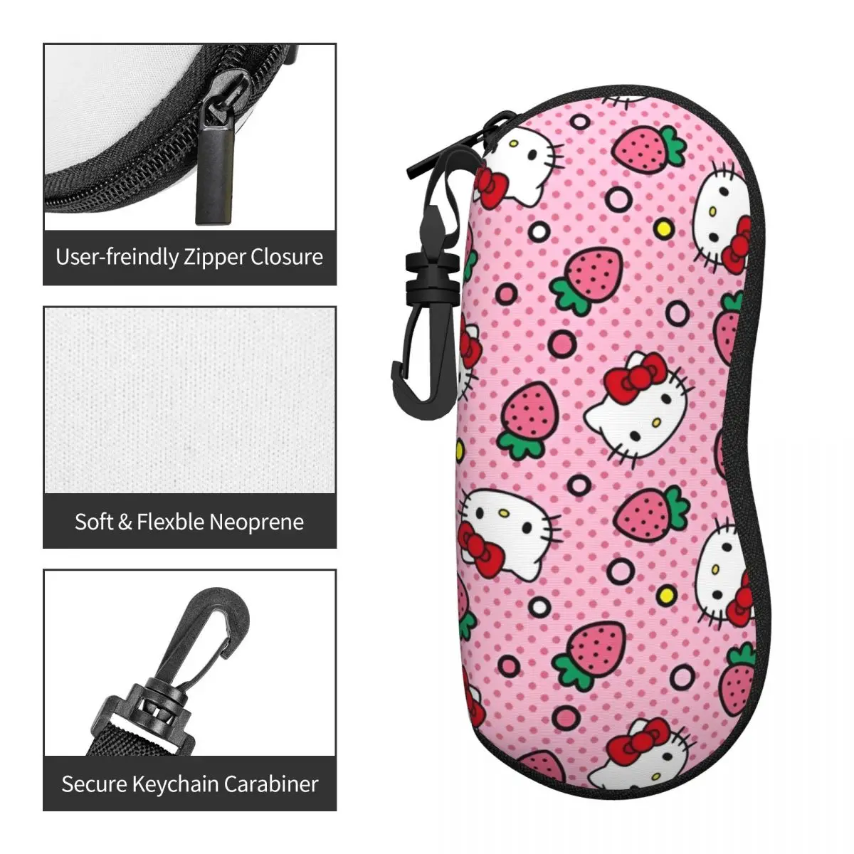 Sanrio Hello Kitty Kawaii estuche para gafas de dibujos animados hombres mujeres gafas de sol caso Retro Original bolsa para gafas fundas para gafas diarias cubierta