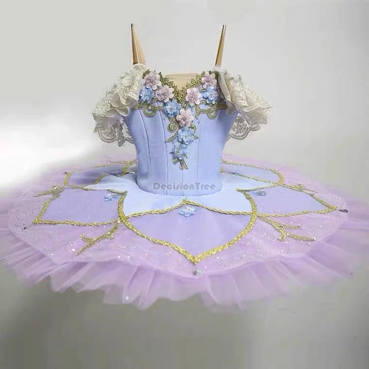 2025 falda tutú vestido de placa actuación de ballet para niños adultos vestido de princesa de gasa actuación competencia vestido de baile de ballet