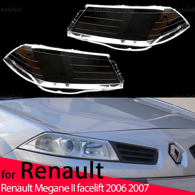 

High Quality Car replace Headlight Cover For Renault Megane II facelift 2006 2007 Lampshade Bright Shell Head Lamp Lens Covers