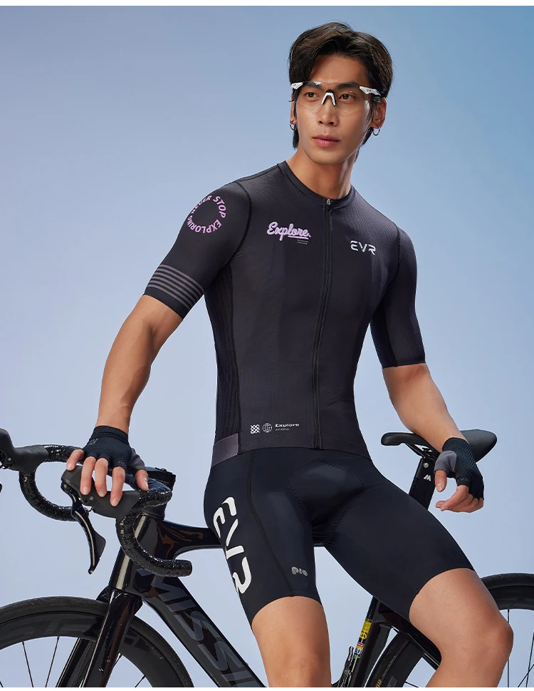 EVR Herren Sommer-Radtrikot Kurzarm-Rennrad-Oberteil Schnelltrocknendes MTB-Mountainbike-Shirt mit Taschen – Detail 15