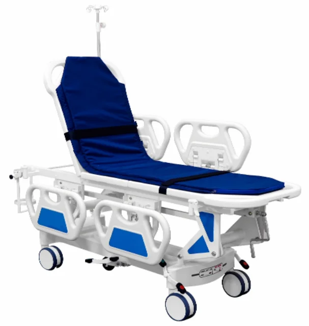 

Hospital Manual Emergency Ambulance Hydraulic Folding Stretcher Patient Transfer Bed