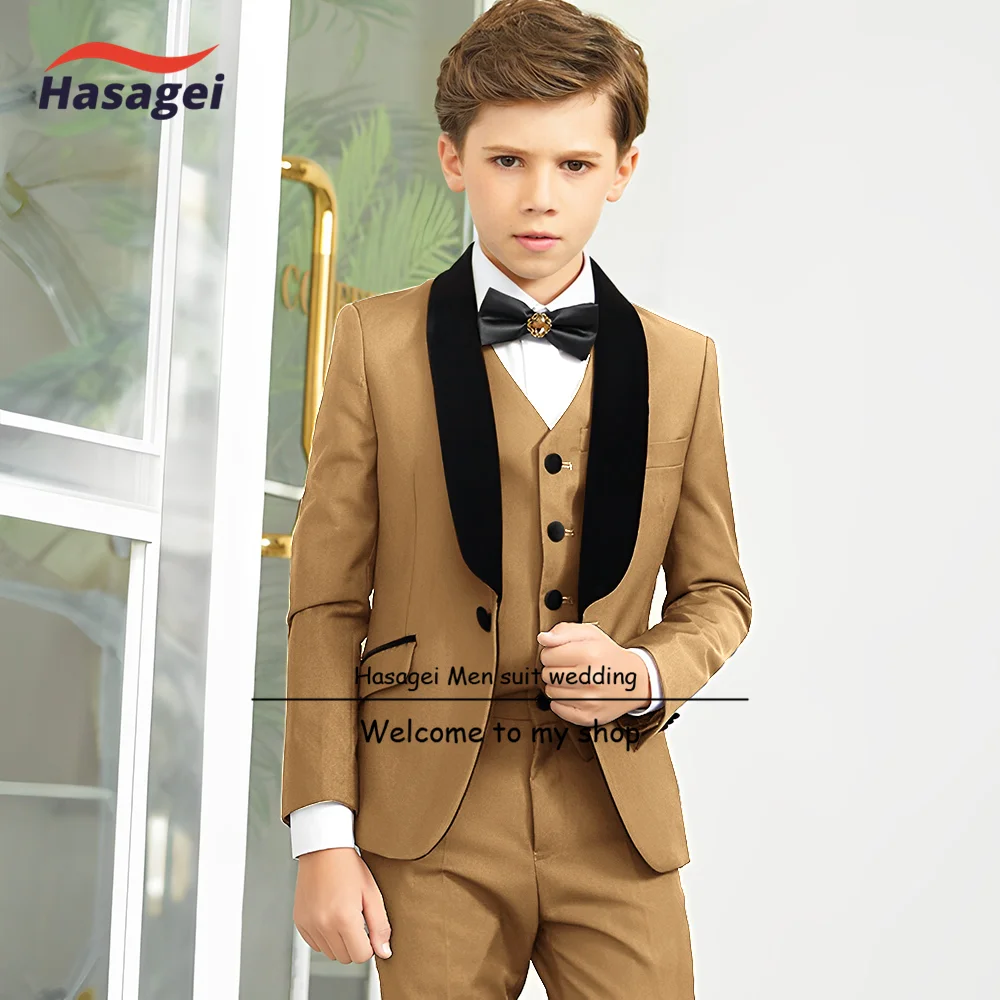 Smoking de casamento formal para meninos, terno azul real para crianças de 2 a 16 anos, jaqueta, calça, colete, gravata, conjunto de 4 peças