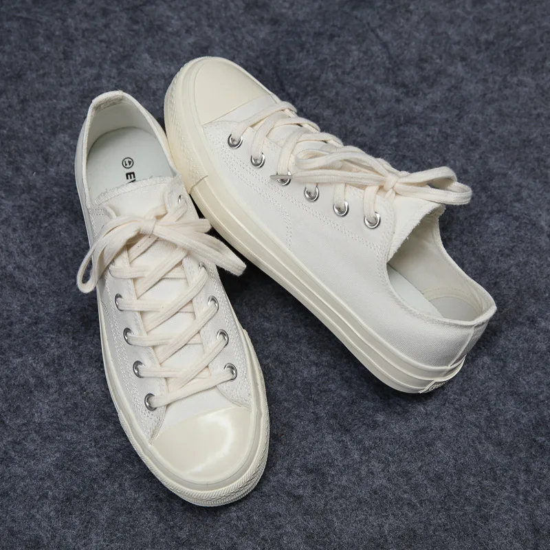 New 2024 Summer New canvas  Student  Version of Harajuku Style  Sneakers Tide All White Breathable All-match Shoes