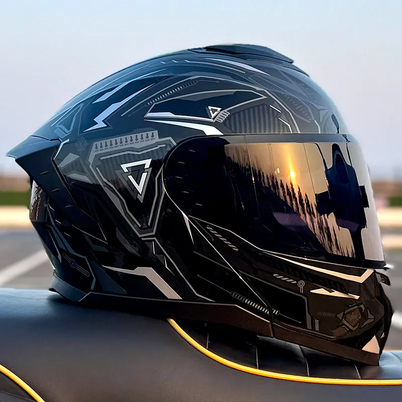 LVS-909-DOT Standard Motorcycle Flip Up Helmet, Durable ABS Hard Shell, Breathable Comfortable Urban Commute Safety Gear