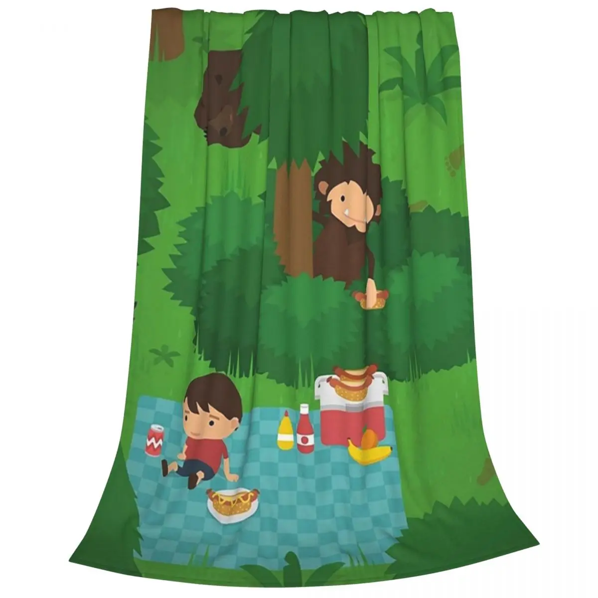 Sneaky Sasquatch Picnic Blanket Fleece Breathable Sofa Throw Blankets For Couch Bedding Office Throws Bedspread Quilt