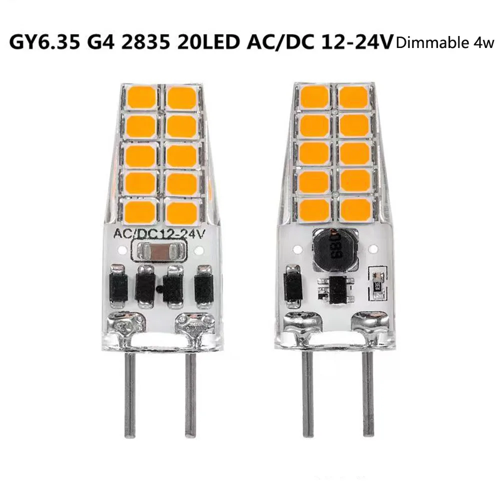 

2pcs ACDC 12V 24V GY6.35 G4 LED Bulb Dimmable LED Corn Spotlight 3000K 4000K 6000K Boat Ship 3W Chandelier Replace 30w Halogen