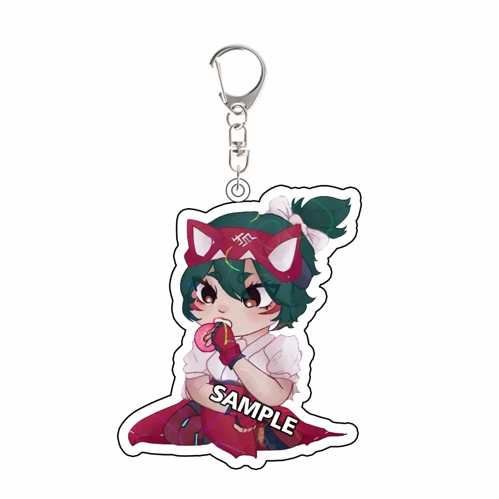 for Overwatch Game Peripheral Brigitte Juno Mercy Vendetta Sombra Acrylic KeyChain Cartoon Cute Festival Gift Decoration Pendant view 2