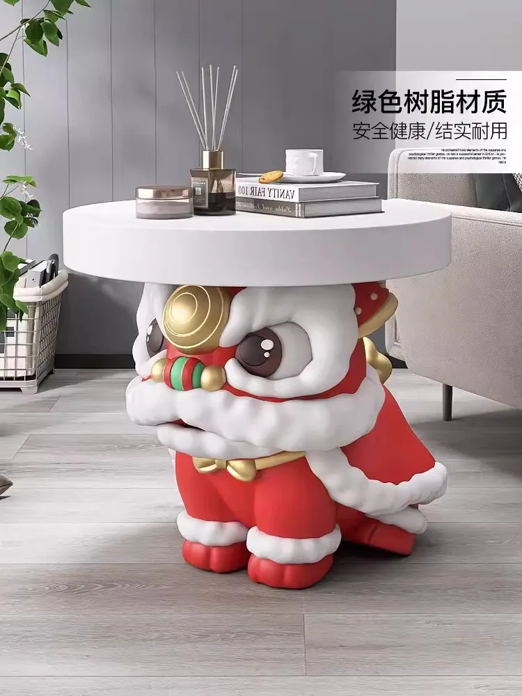 Chinese style national tide awakening lion cartoon floor ornaments,bedside table