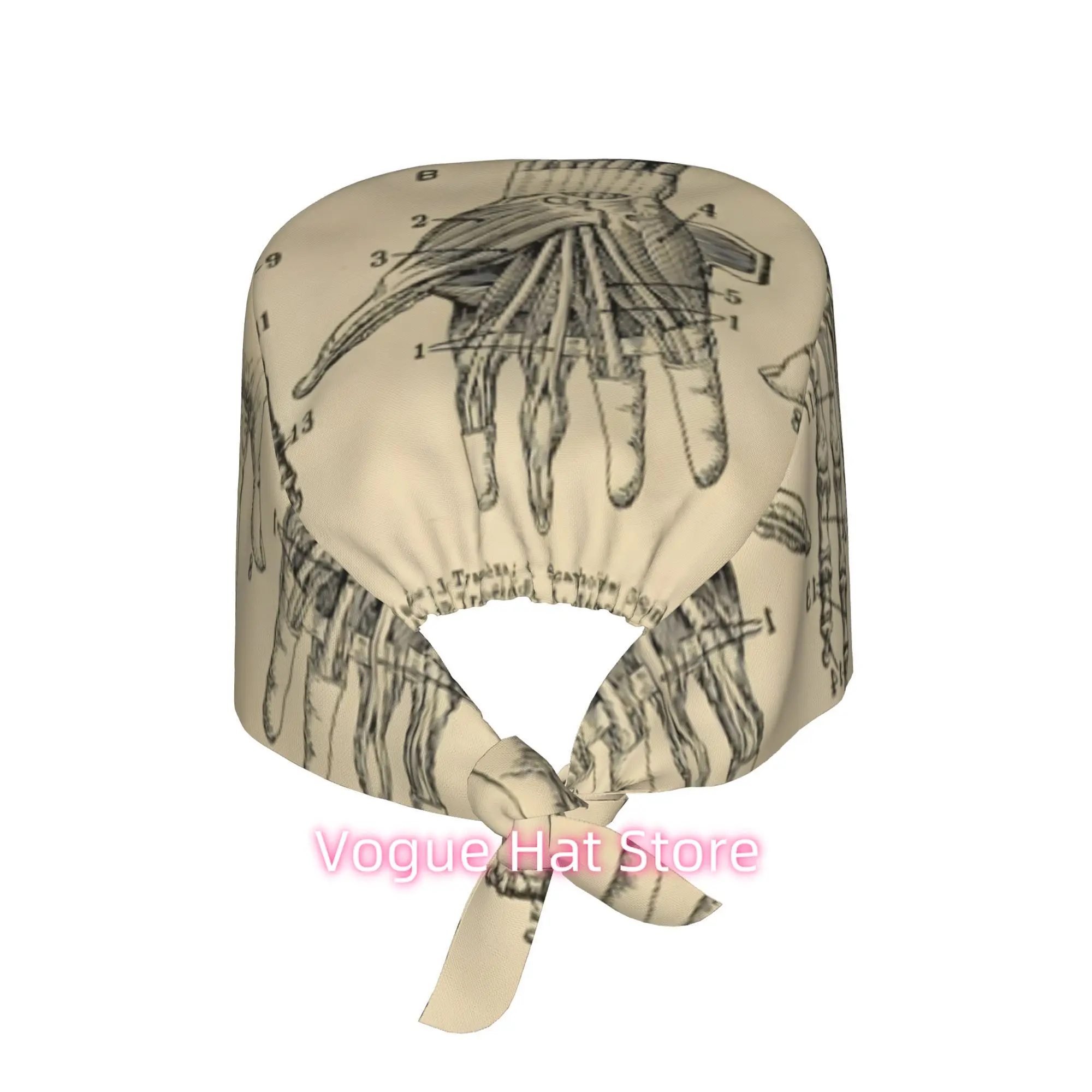 Lightweight Adjustable 1pc -Themed Work Cap with Anatomical Hand & French vintage Medicine Design - Unisex for &, Color-Coded fo