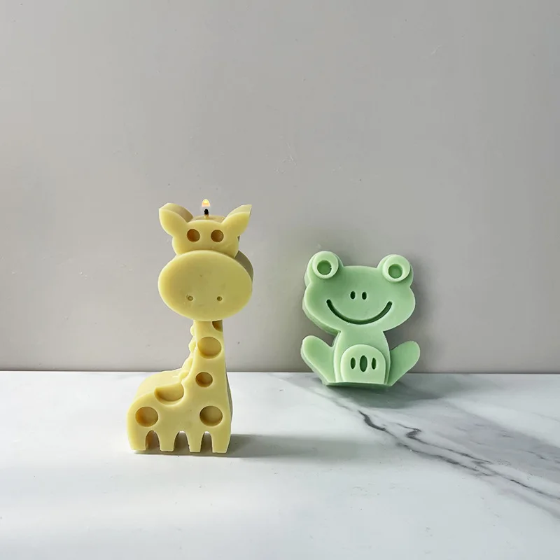 Dinosaur Silicone Mold Elephant Mold Cute Animals Scented Candle Giraffe Frog Mould Handmade Candles Making Arts