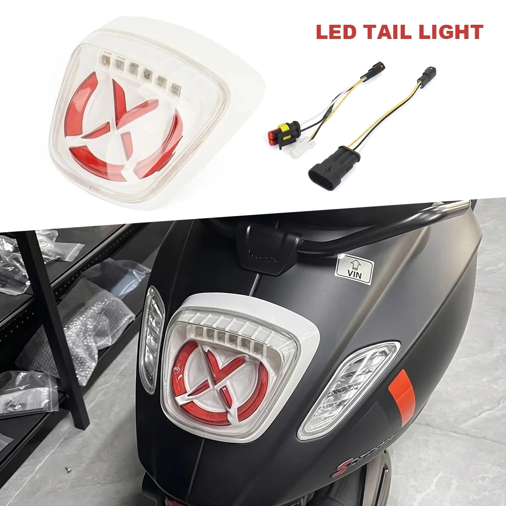 

LED Tail Light Assembly For Vespa Sprint Primavera 150 Motorcycle Rear Brake Turn Signal Lamp Taillight Sprint150 Primavera150