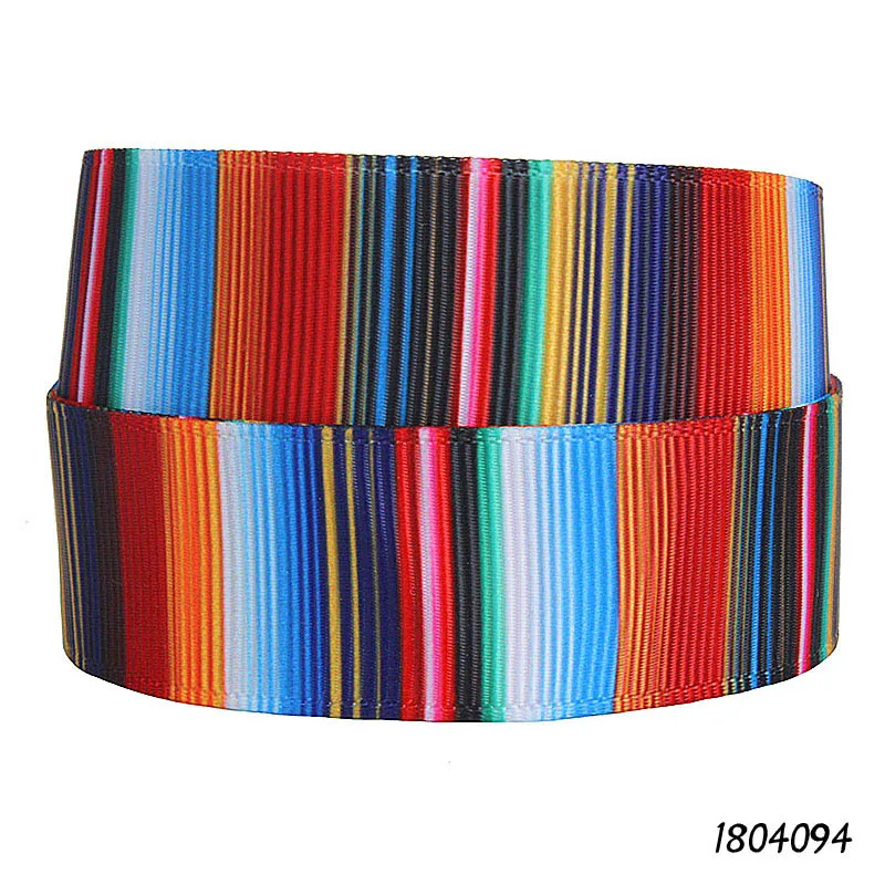 5Yards Mexican Striped Ribbon Printed Cartoon Grosgrain Ribbon for Hairbows DIY Sewing Materials