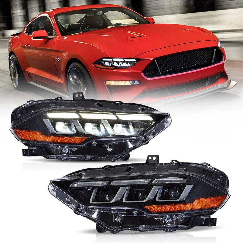 

Полностью светодиодная фара в сборе с функцией динамической подсветки (Welcome Breathing Light) для Ford Mustang 2018-2020 годов, автомобильная фара
