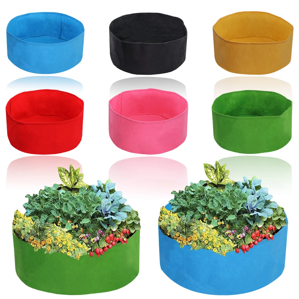 Plants Grow Bag Home Garden Round Planting Container Breathable Fabric Planter Pot 1MM Economic Receptacle for Flower Vegetables