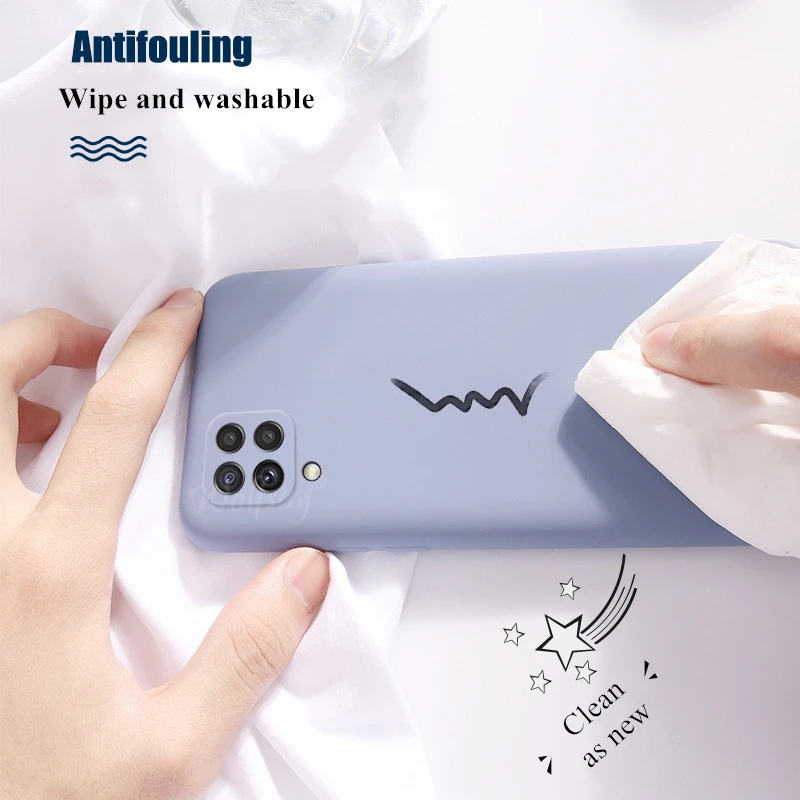 Silicone Soft Case For Samsung Galaxy A22 Cover For Samsung A22 Case Rubber Protector Case Galaxy A22 A12 A52 A72 A32 M51 M31S