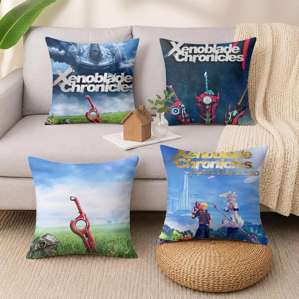 Game X-Xenoblade Chronicles Cushion Cover Wrinkle-Resistant Short Plush Cushion Covers Breathable Machine-Washable