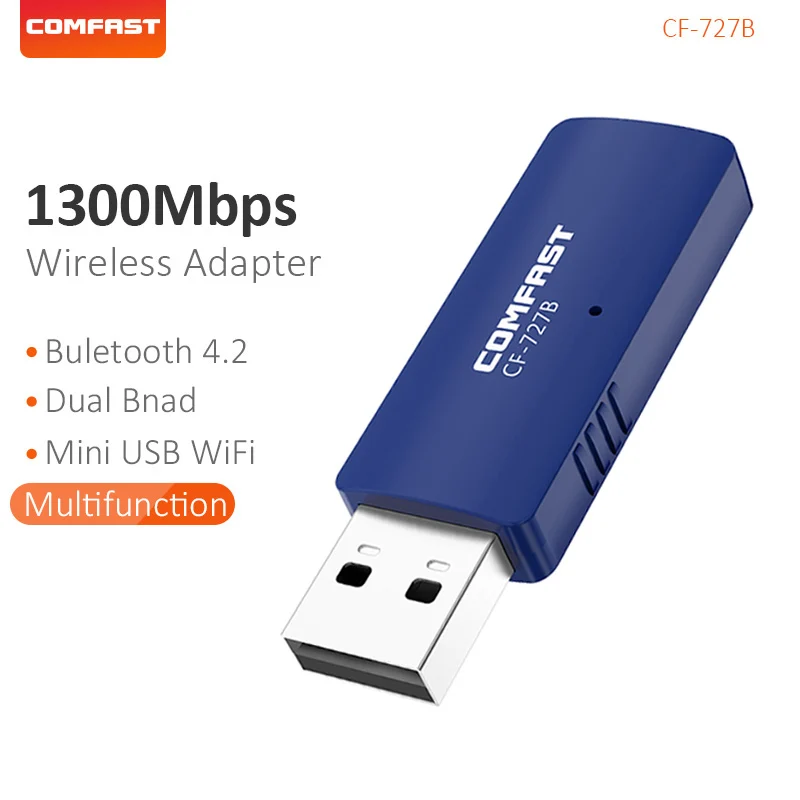 Adaptador WiFi USB inalámbrico de doble banda, tarjeta de red de alta velocidad, 1300Mbps, RTL8822BU, 2,4G, 5GHZ, Wlan, Bluetooth 4,2