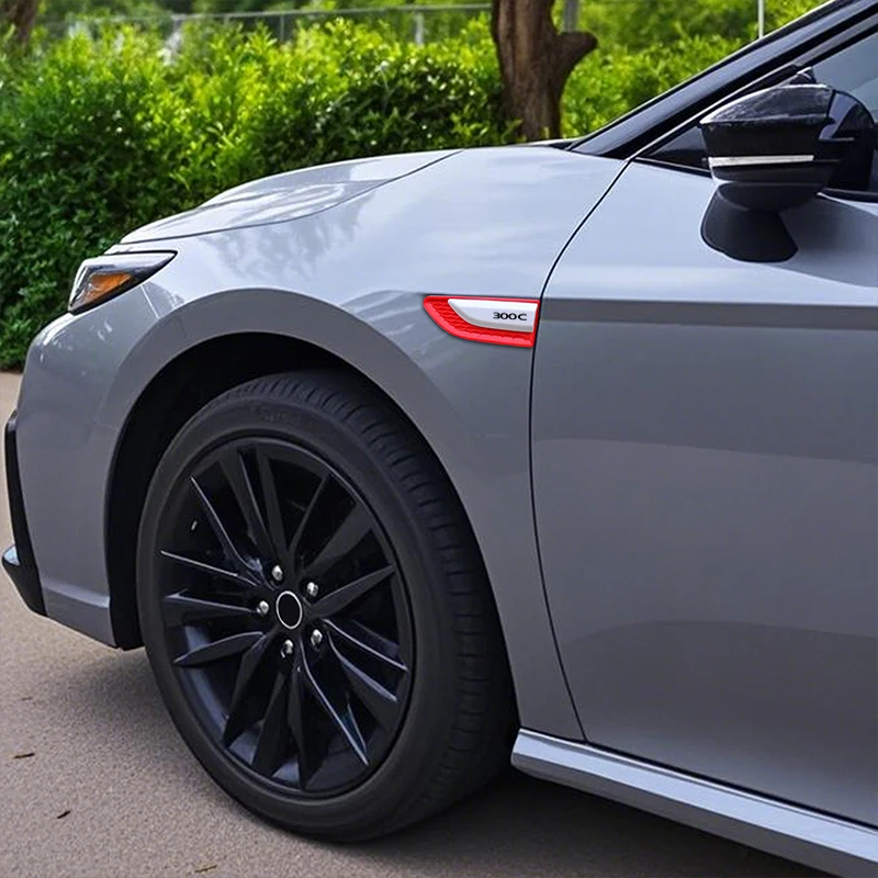 3d porta do carro corpo do carro protetor abs adesivo carro fender lâmina lateral emblema para chrysler 300c acessórios do carro decalques exteriores