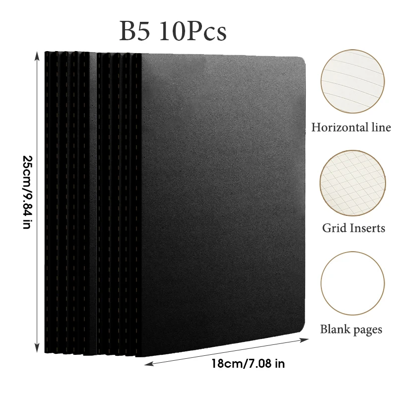 Variant: 10pcs B5 Black cover