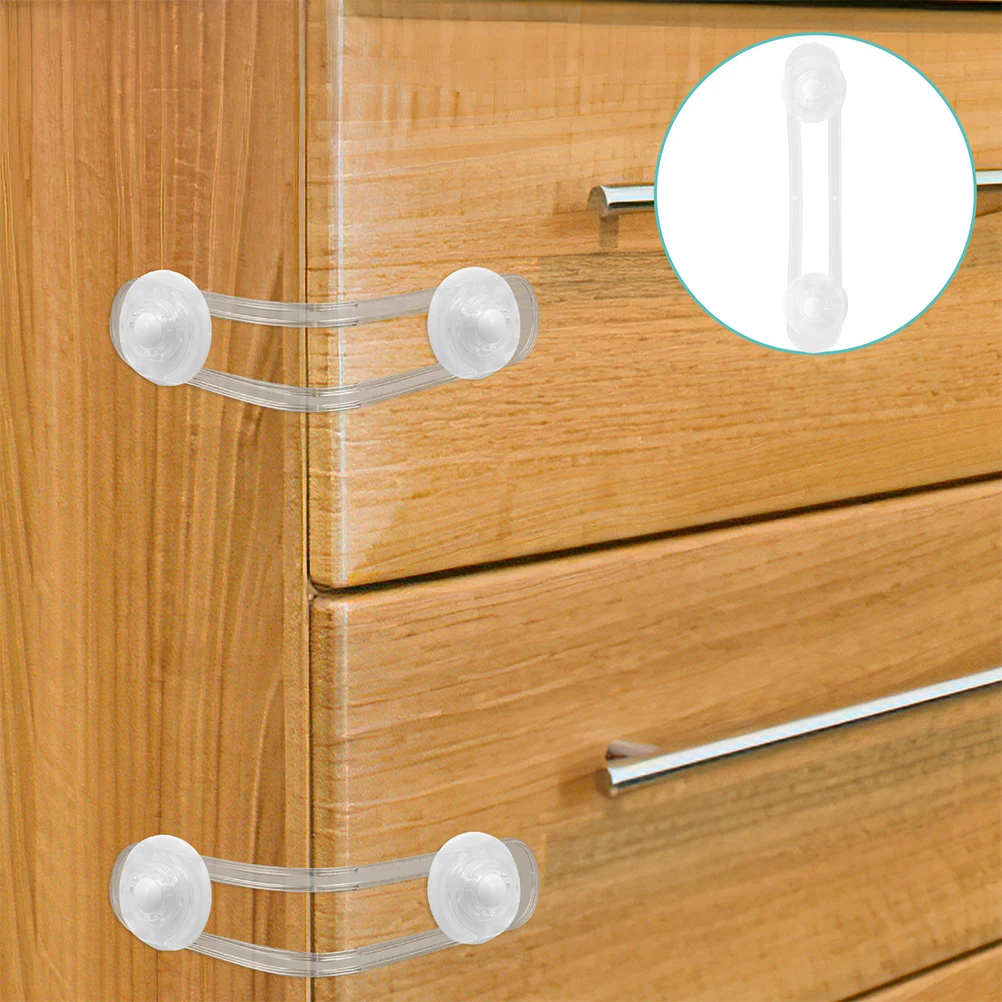 

4PCS Anti pinch Safety Locks Transparent Drawer Refrigerator Cabinet Latch Child Proof Baby Security Flexible Easy Installation