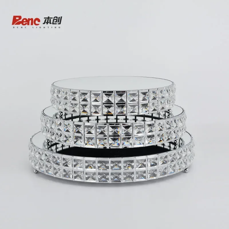 Glass Dessert Table Crystal Fruit Plate Cake Display Stand Wedding Arrangement Ornament Wholesale Birthday Party
