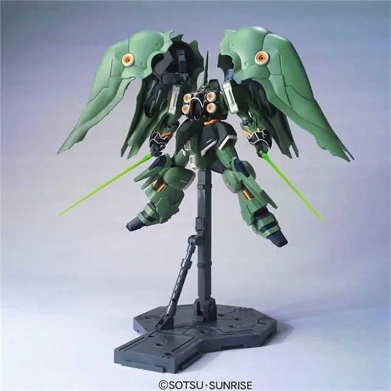 Bandai Figure Kit Model Gundam Figur Anime HG NZ-666 Kshatriya Mobile Suit Gunpla Mainan Action Figure untuk Hadiah Anak Laki-laki