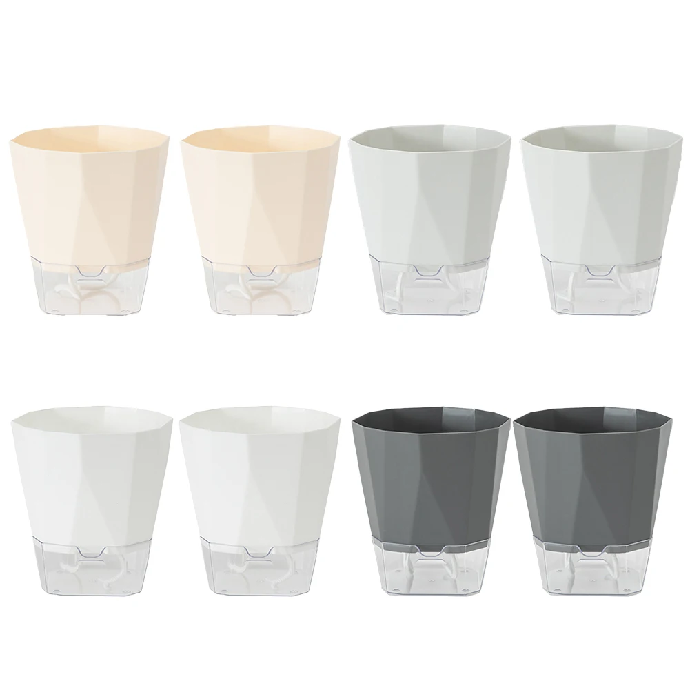 

8 Self Watering Plant Pots with Water Storage and Absorption Rope System for Reliable Indoor and Outdoor Plant Care