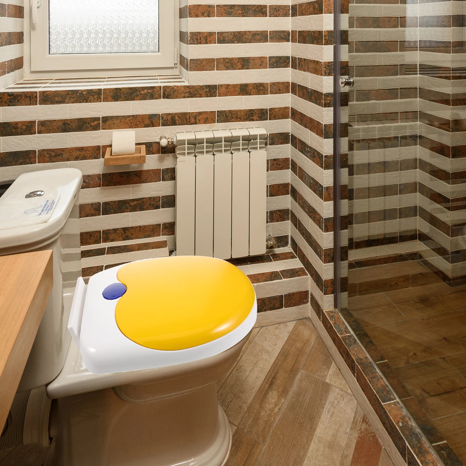 

Yellow U shaped Toilet Seat for Adult Kids PP Material Toddler Training Seat Light Weight Easy Install Firm Fit Smooth Surface