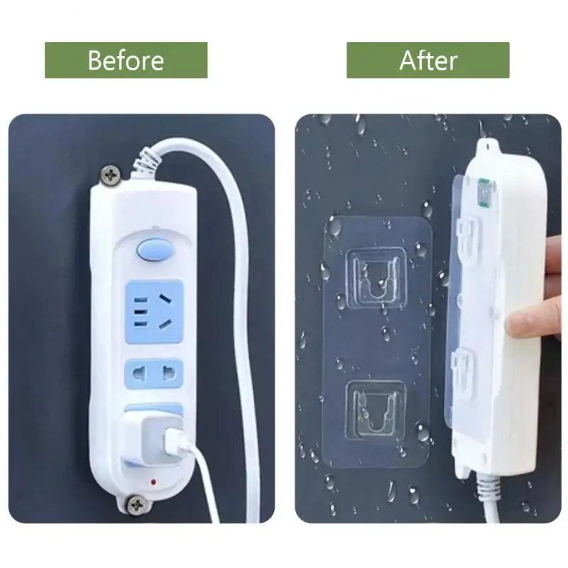 Cable Organizer Clips Double-Sided Adhesive Wall Hooks Hanger Strong Transparent Suction Cup Wall Holder For Kitchen