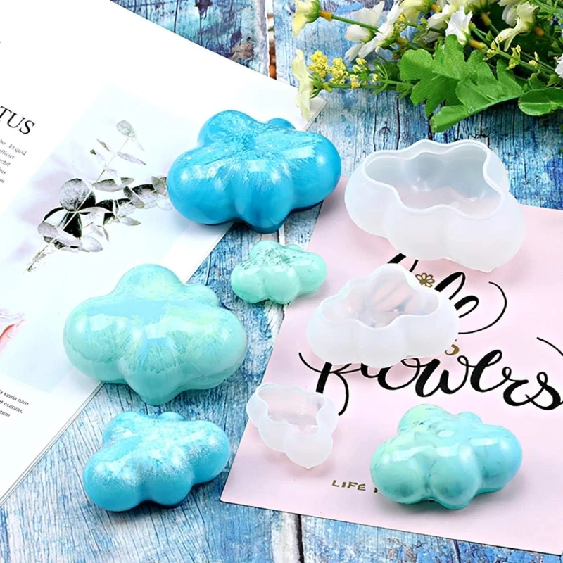 Moule en silicone en résine xy pour les élections, table de réglage de nuage tridimensionnel, bougie nuage mignonne, cristal de nuage bricolage
