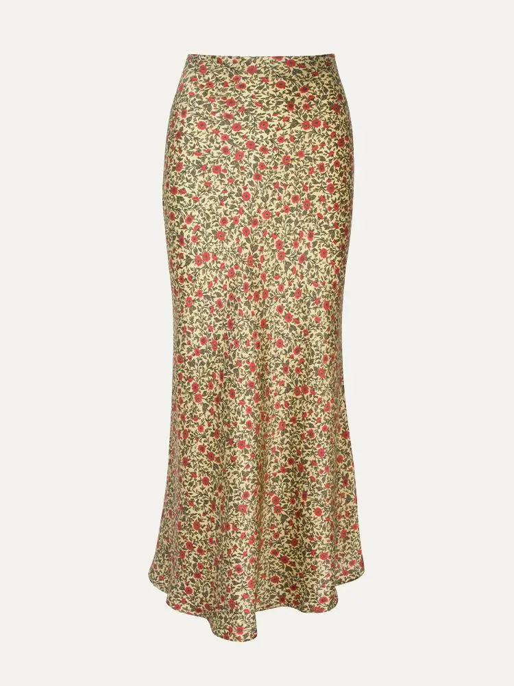 Elegante kleine zeemeerminstijl · Temperament Heupomwikkeld Nauwsluitend Diagonaal 19 mm moerbeizijde Zeemeerminrok Satijnen zijden rok