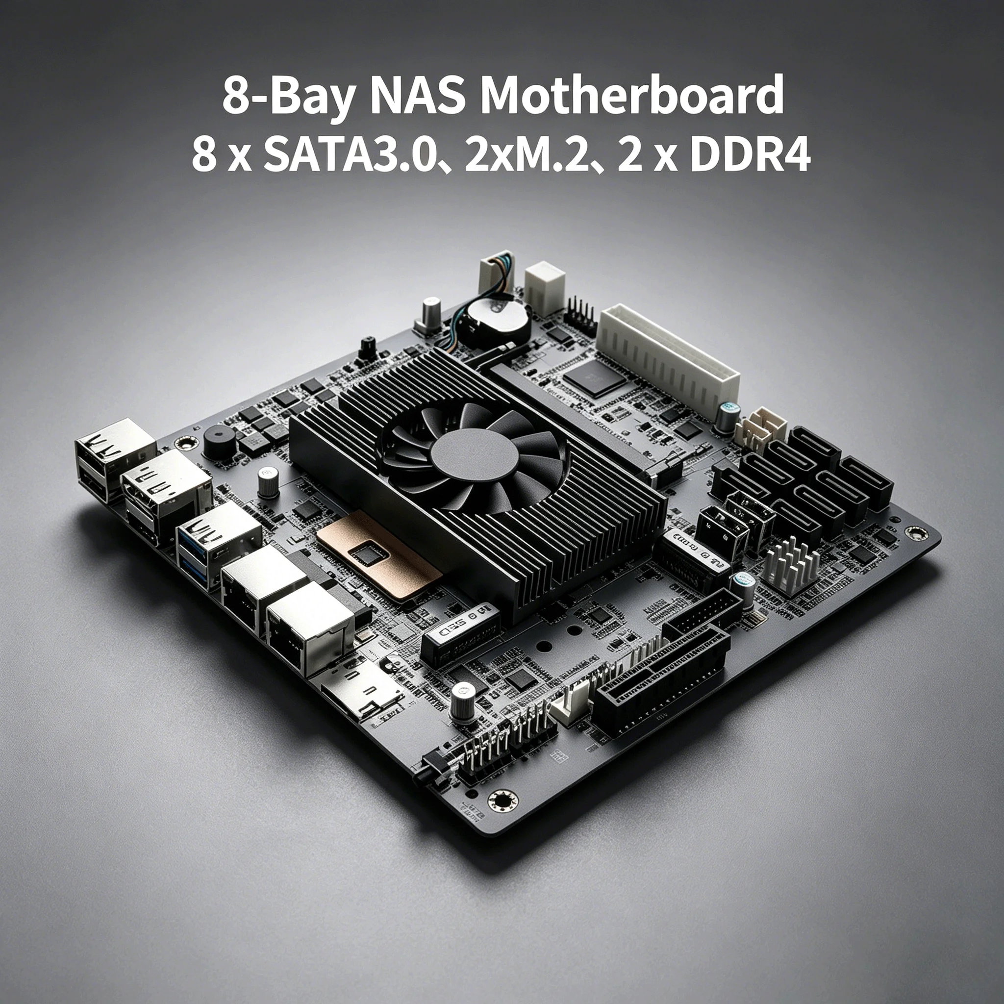 Mini ITX 8-Bay NAS Motherboard Intel Core i7-10510U i5-8265U ES 8×SATA 2×NVMe 2.5G LAN Dual DDR4 PCIE X1 Port Firewall Network