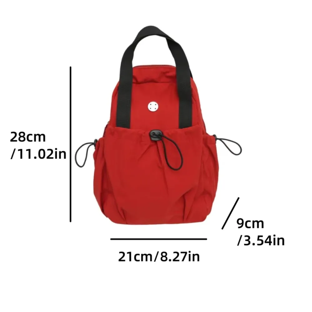 Korean Style Nylon Drawstring Backpack Large Capacity Waterproof Crossbody Chest Bag Solid Color Multifunction Travel Rucksack
